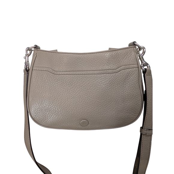 Marc Jacobs Empire City Pebbled Leather Shimmer Crossbody Bag Taupe Silver - Picture 11 of 11